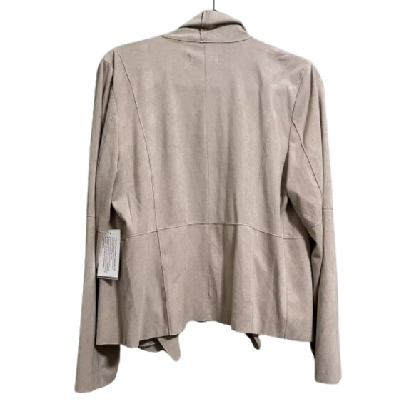 NWT Womens Size Large Bagatelle Faux Suede Zip Pocket Open Front Drape Jacket - Picture 5 of 6